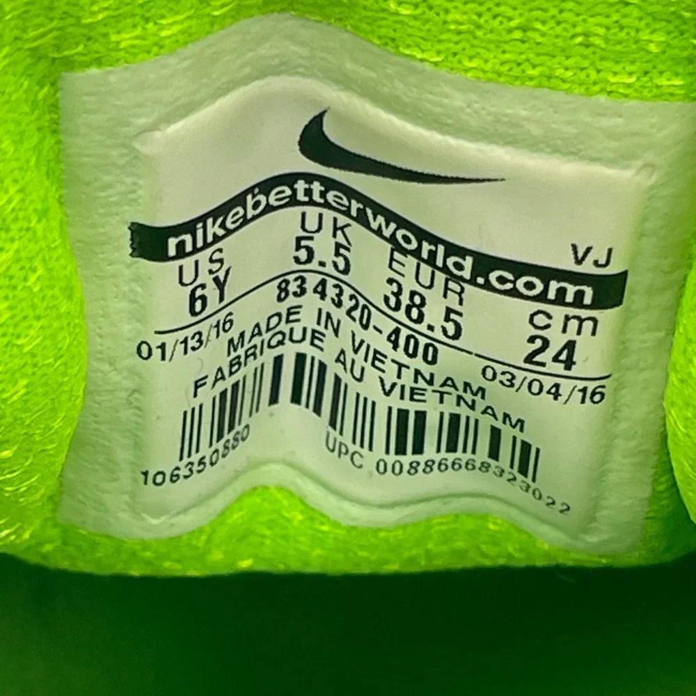 Nike Air Max Thea Print GS Running Sneakers 6Y Photo Blue/Electric Green